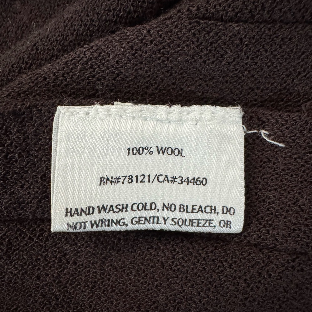 Eileen Fisher Women’s Large Brown Wool Open Front Cardigan Ribbed Lightweight - Picture 8 of 9